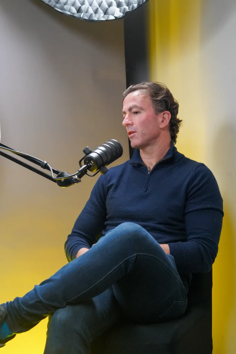 Guest mid-conversation in the EO Ignite studio