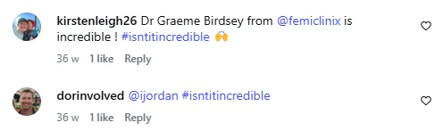 Instagram comments nominating and celebrating people with #isntitincredible