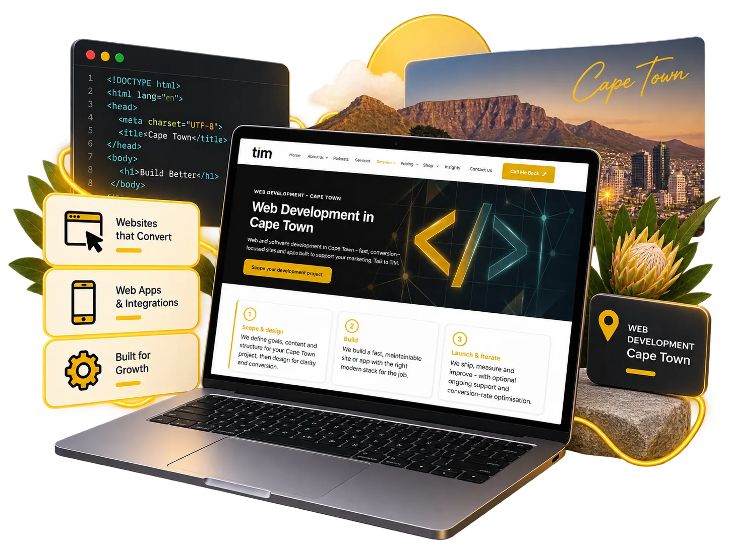 Web development in Cape Town: marketing sites, landing pages, web apps, CMS and analytics