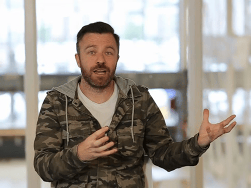 Screenshot of Jason Bagley speaking about email marketing and marketing automation tools during Heavy Chef session