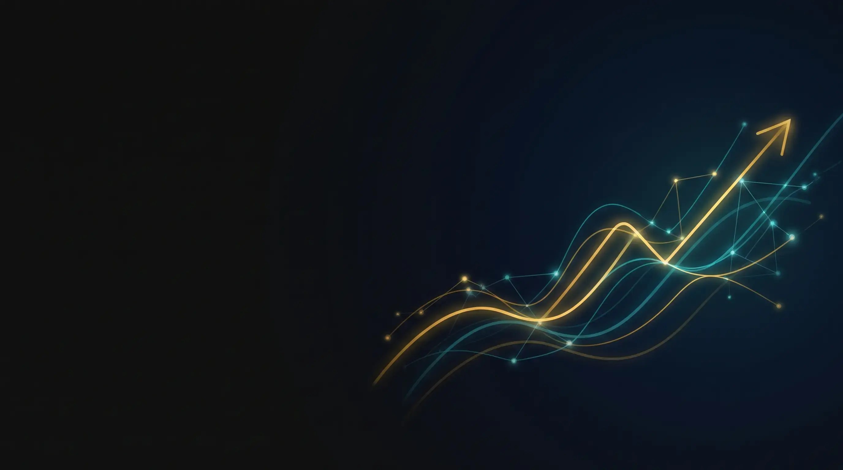 Gold and teal rising growth chart artwork for TIM performance marketing in Johannesburg