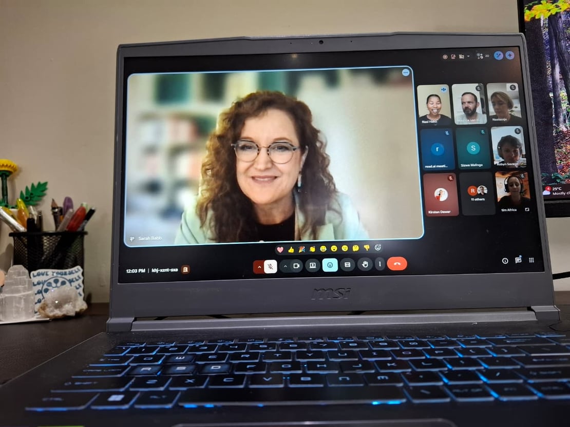 Dr Sarah Babb presenting on neurodiversity during an online Heavy Chef Live session