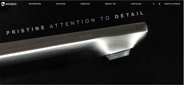 After screenshot of the home page of the new Meissen.