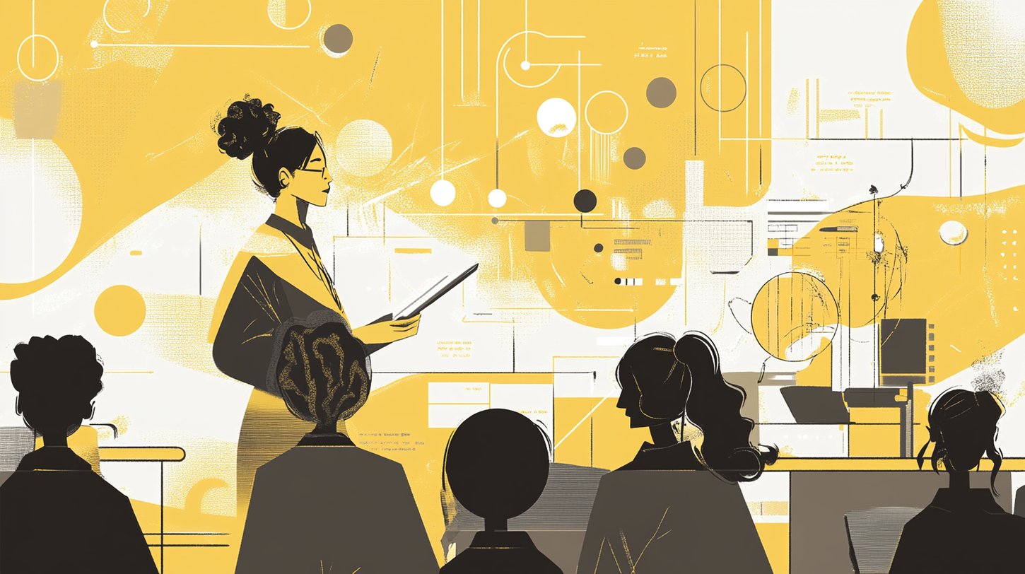 A teacher enlightening students with information and knowledge