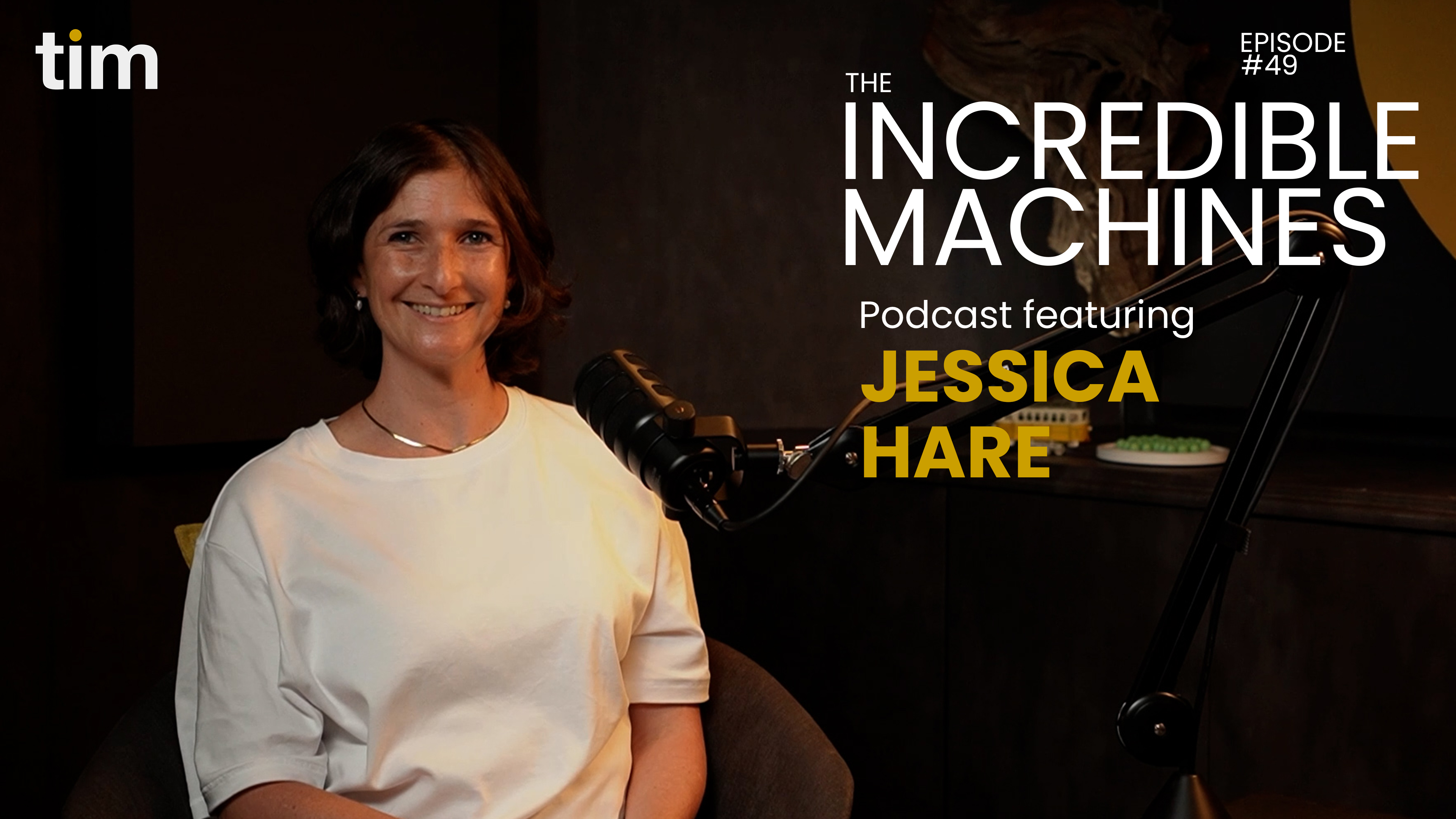 Jessica Hare on the Incredible Machines Podcast in the Tim Africa Studio