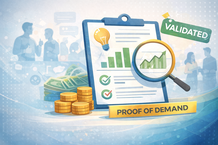 Validation checklist showing proof of demand and a “validated” tag, illustrating Naadiya Moosajee’s STEM Entrepreneurship lessons from Tim Africa and Heavy Chef. Photo generated: Open AI.