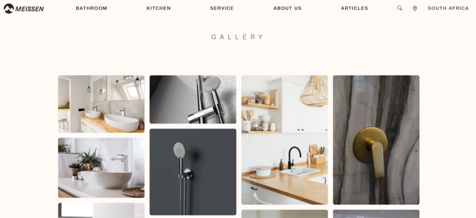Screenshot showcasing the high-quality imagery Meissen uses, this is their gallery under retailer page.