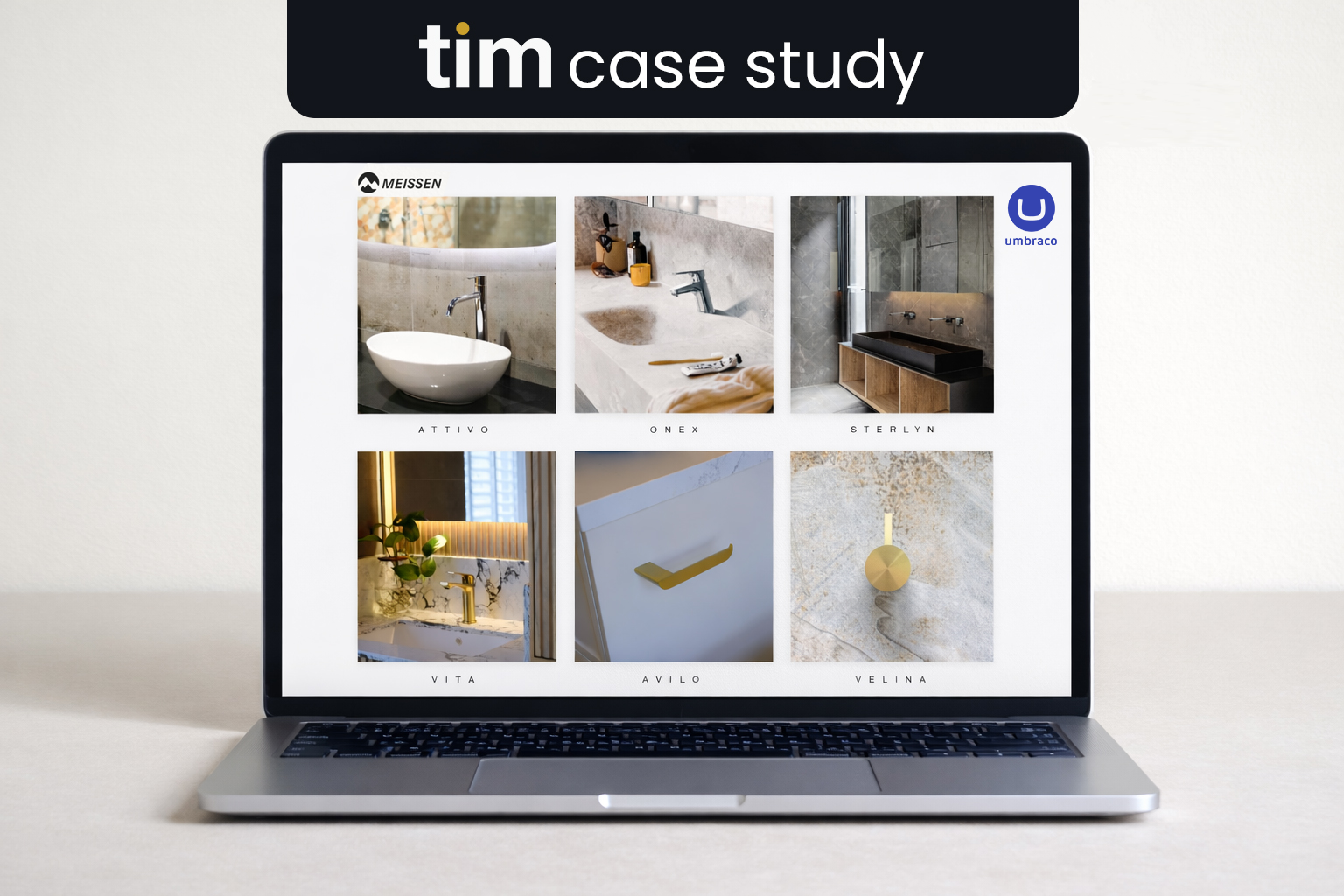 Mockup of the Meissen website on an Apple Macbook.